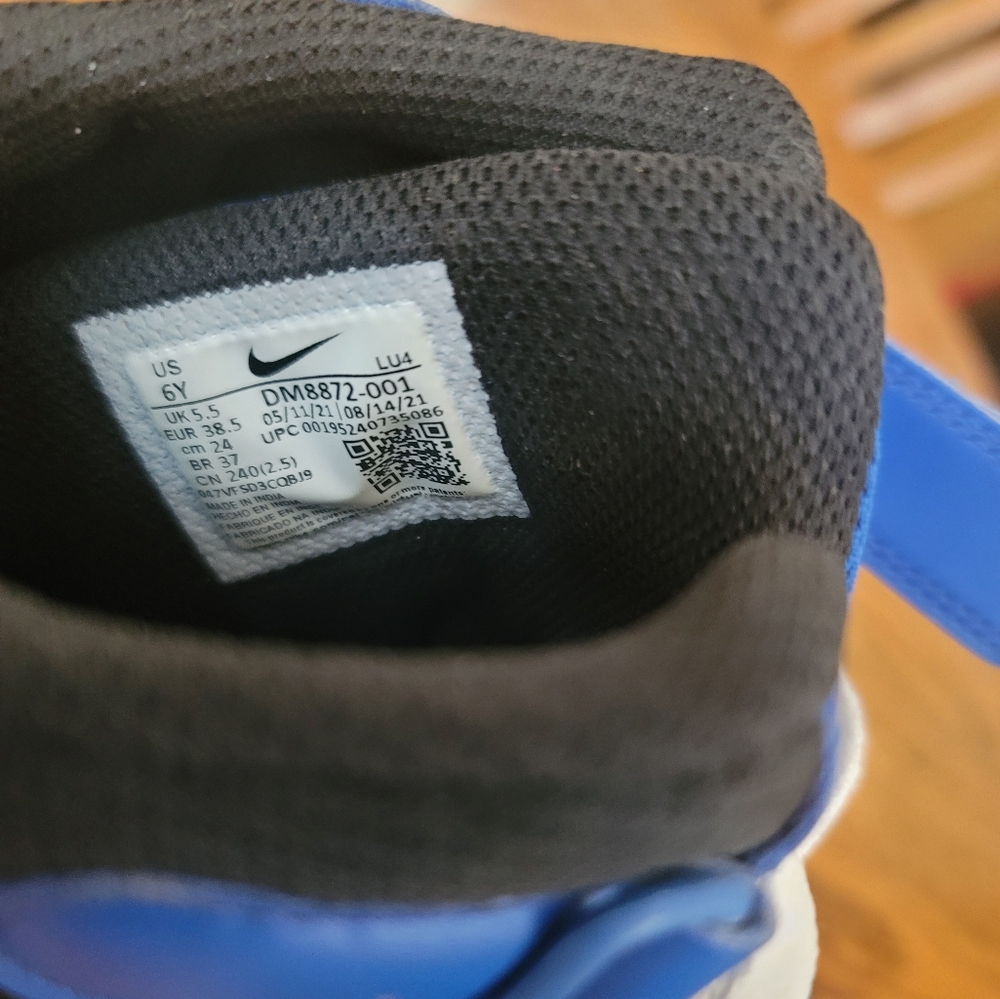 Nike Blue Black White Court Borough Mid High-Top Shoes Kicks Sneakers - Picture 7 of 8